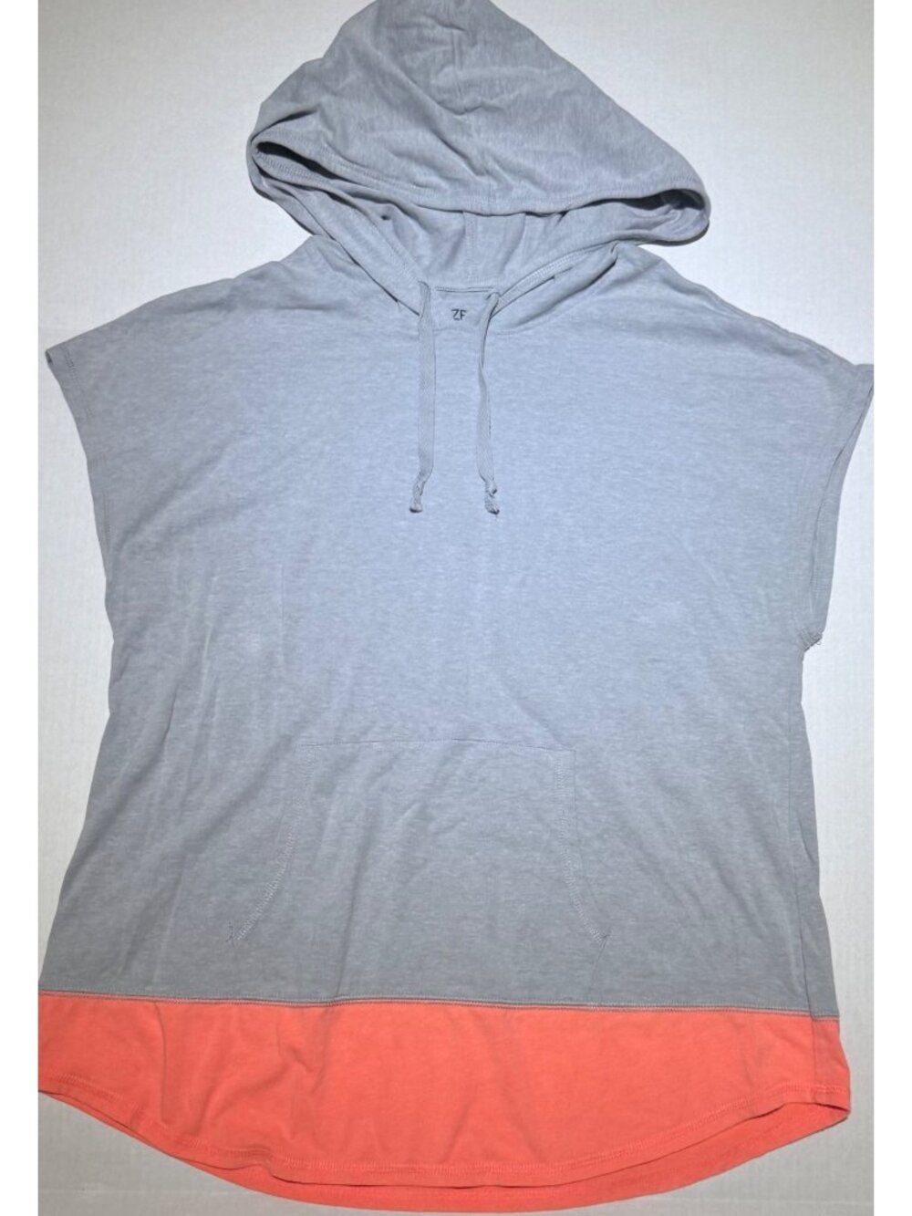 Zelos women’s M Medium gray peach orange hoodie sleeveless shirt loungewear work
